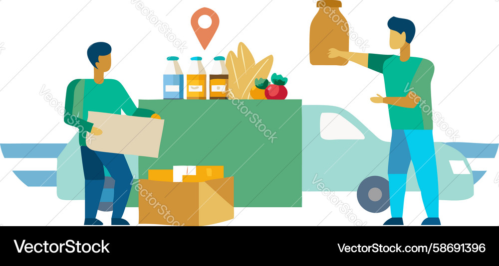Delivery service with boxes design generative ai Vector Image