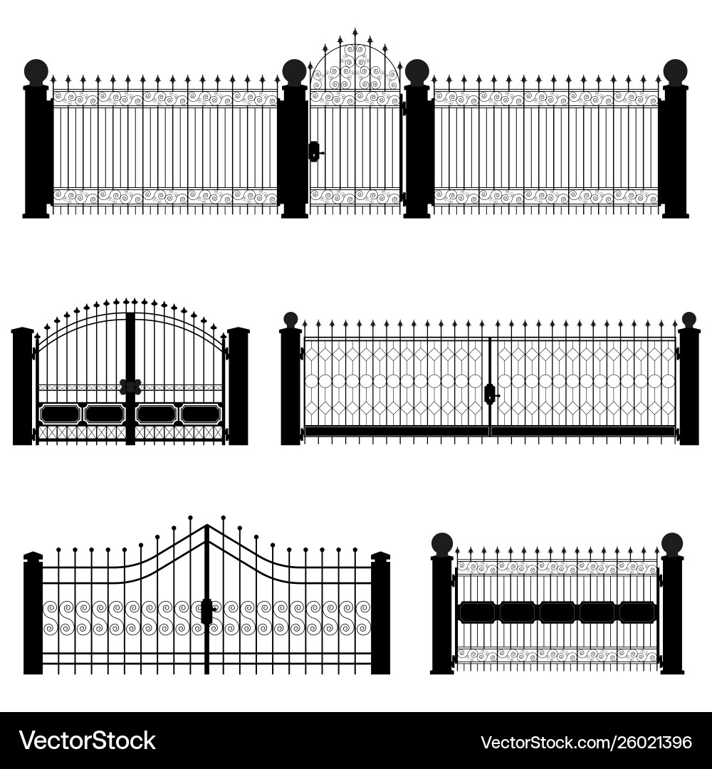 Gate and fence Royalty Free Vector Image - VectorStock