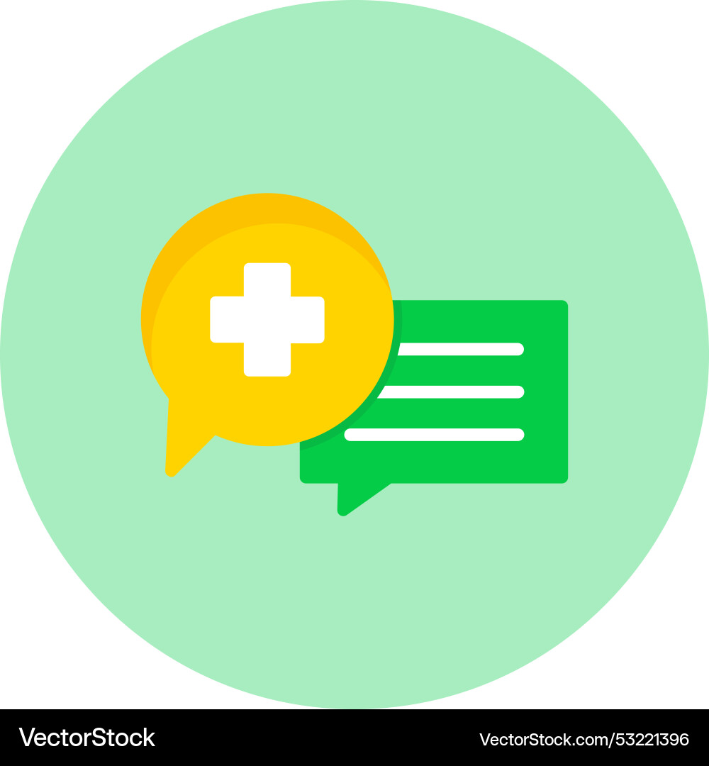 Message flat circle icon Vector Image