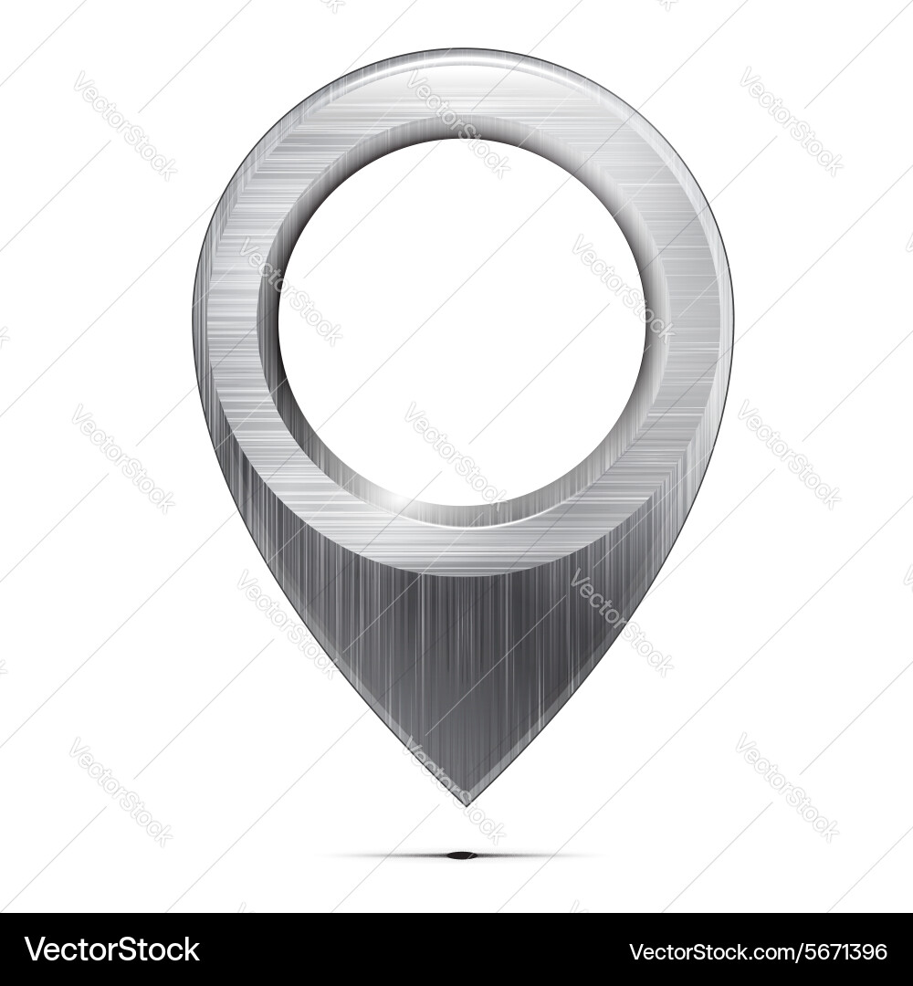 Metal map pointer on a white background Vector Image