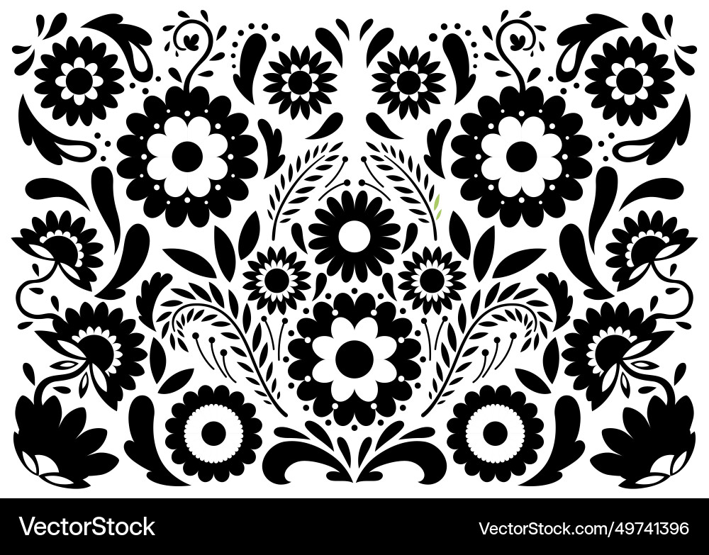 Mexican flower traditional pattern background Mexican flower traditional pattern background vector image
