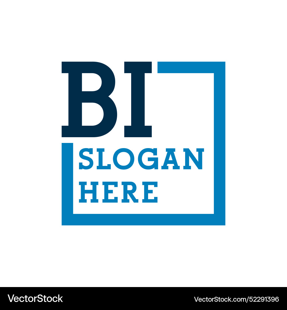 Minimal initials logo letters b and i bi initial Vector Image