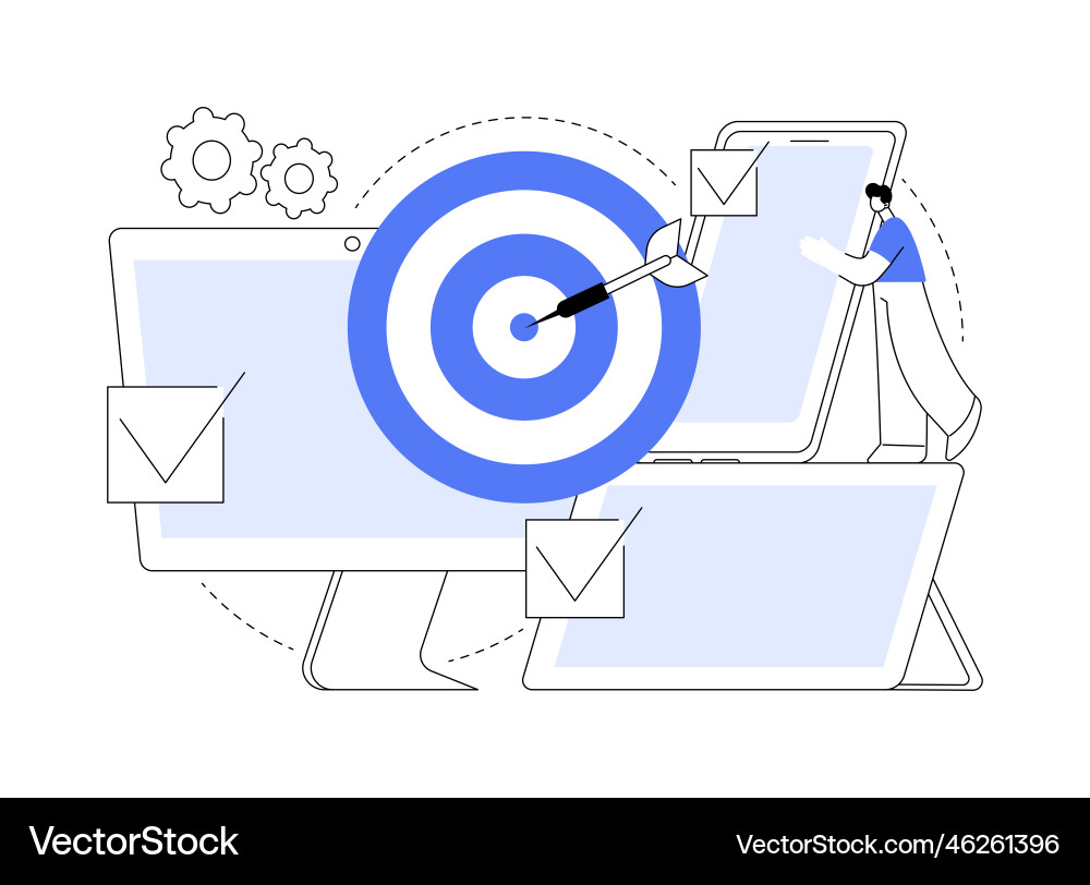Multi-device targeting abstract concept Multi-device targeting abstract concept vector image