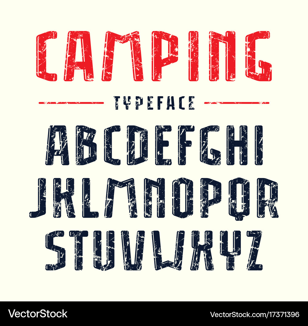 Narrow sanserif bulk font with rounded corners Vector Image