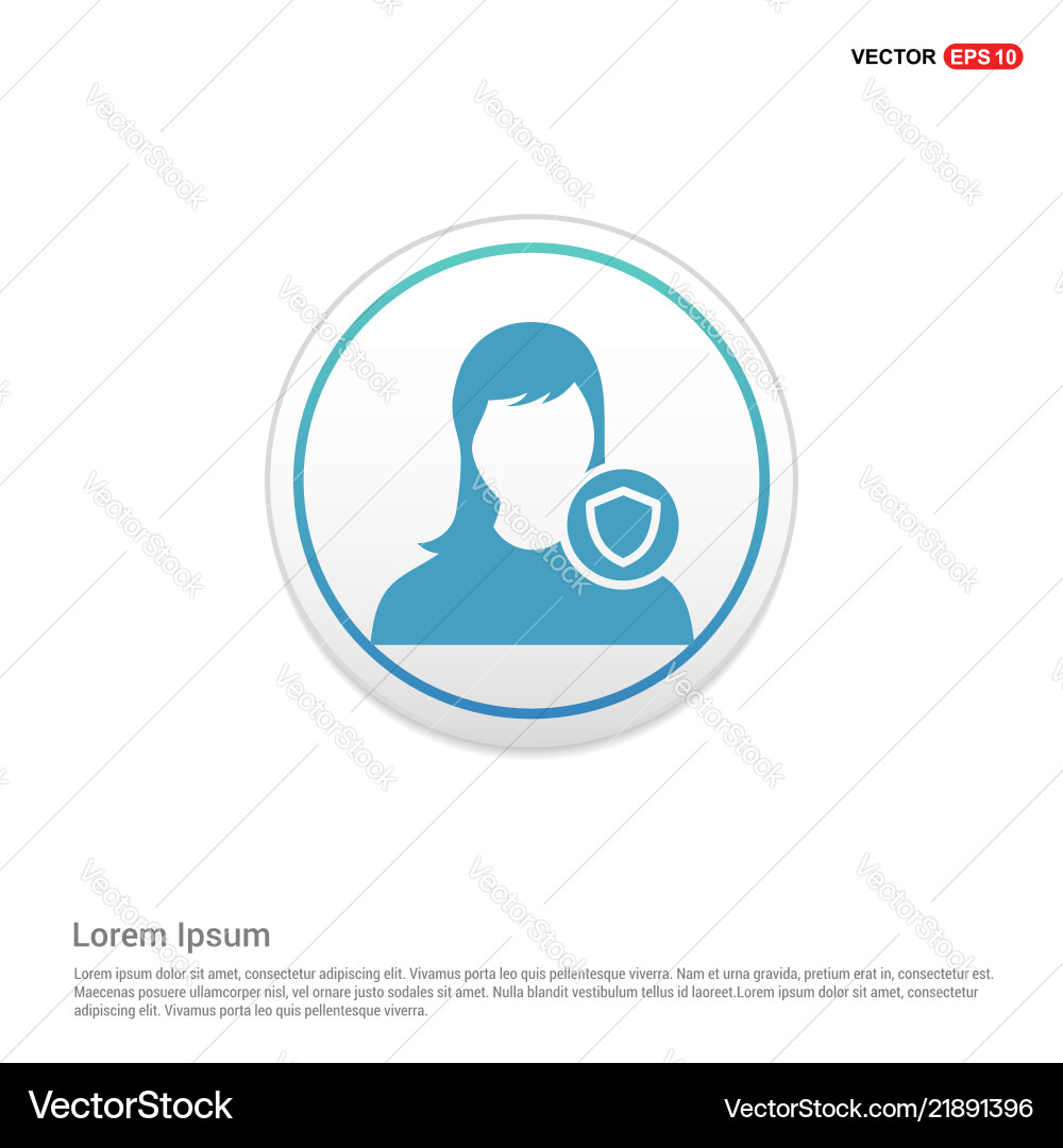 Protected user icon - white circle button Protected user icon - white circle button Vector Image