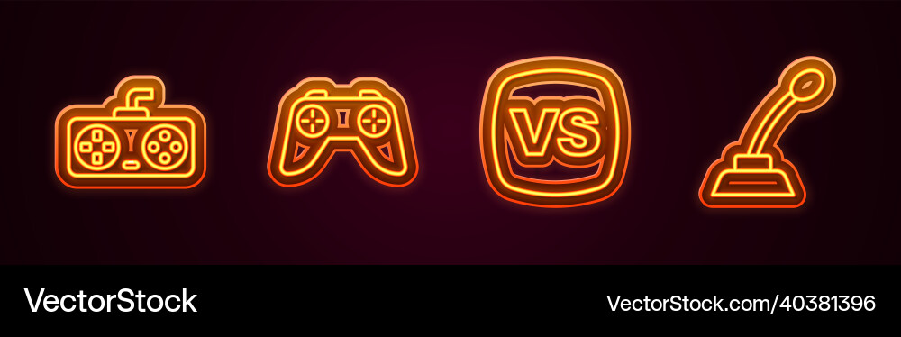 Set line game controller or joystick vs versus Set line game controller or joystick vs versus vector image