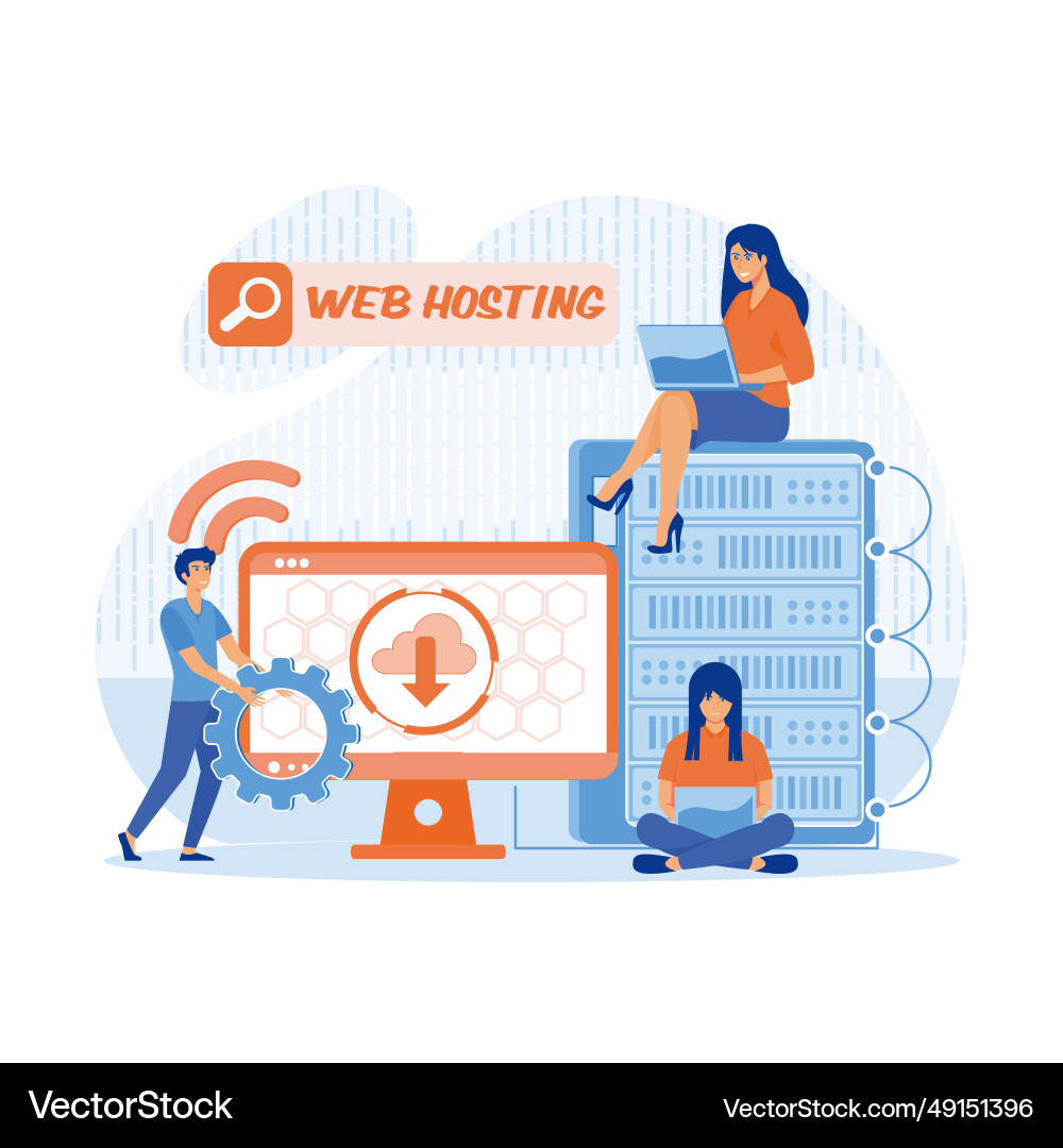 Web hosting concept of cloud computing online vector image