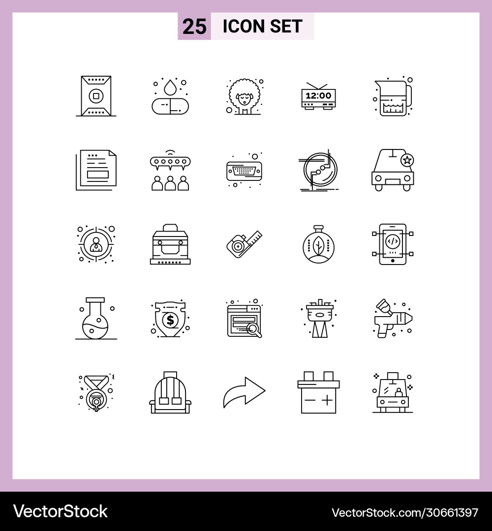 25 universal lines set for web and mobile Vector Image