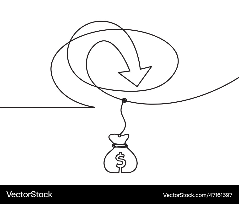Abstract continuous lines arrows and dollar Abstract continuous lines arrows and dollar Vector Image