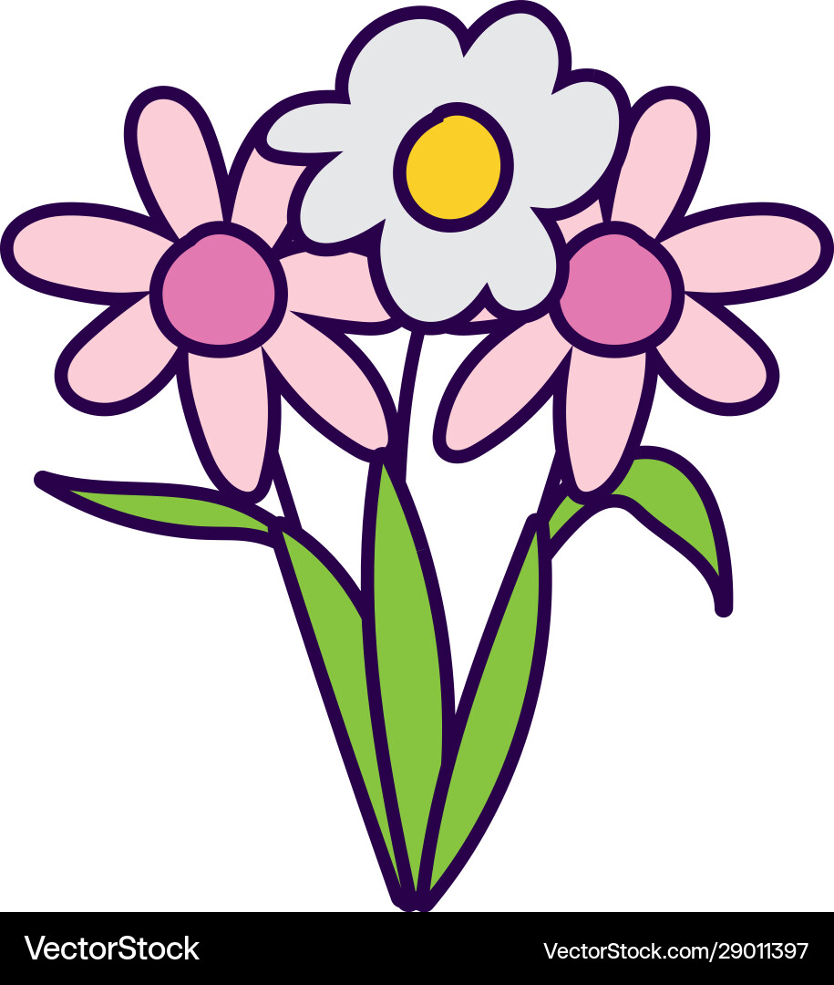 Cartoon Flowers Bouquet – Royalty-Free Vector | VectorStock, image size:915x1080