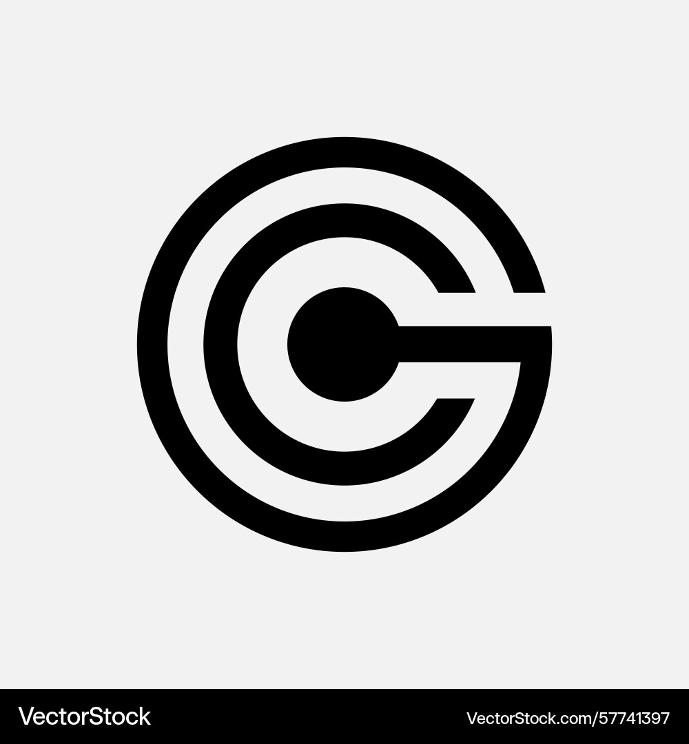 Cg gc initial minimal logo design Cg gc initial minimal logo design Vector Image