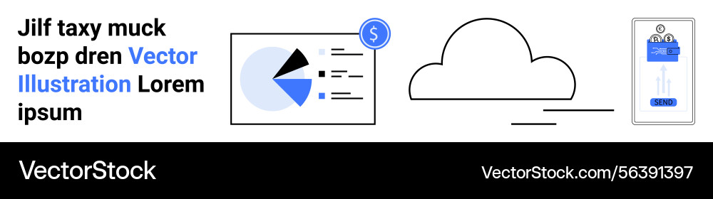 Cloud computing with data analysis and mobile Cloud computing with data analysis and mobile vector image