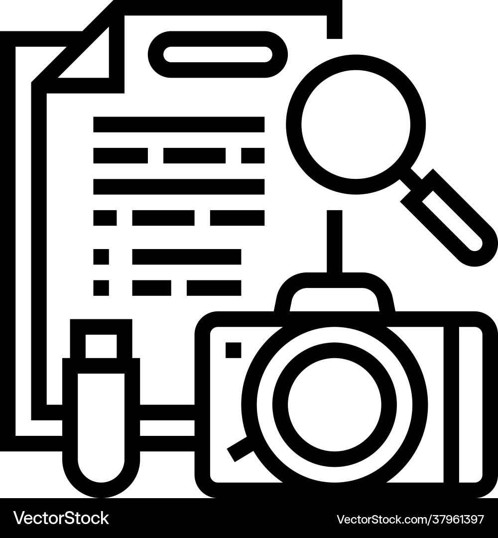 Collection evidence line icon Royalty Free Vector Image