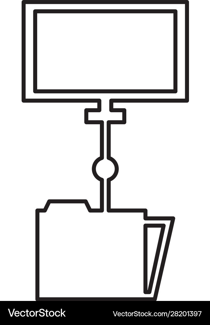Computer desktop with folder file Vector Image