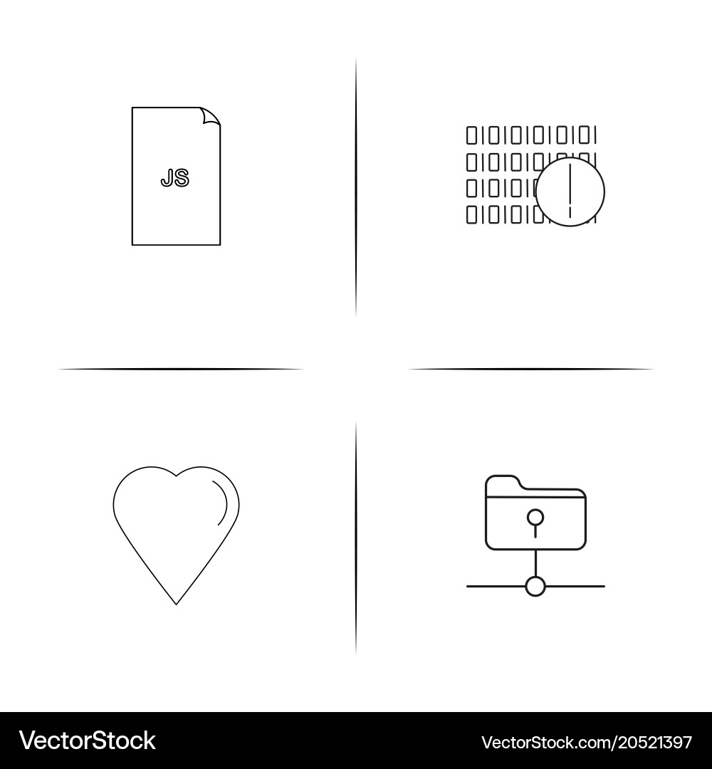 Files and folders sign simple linear icons set Vector Image