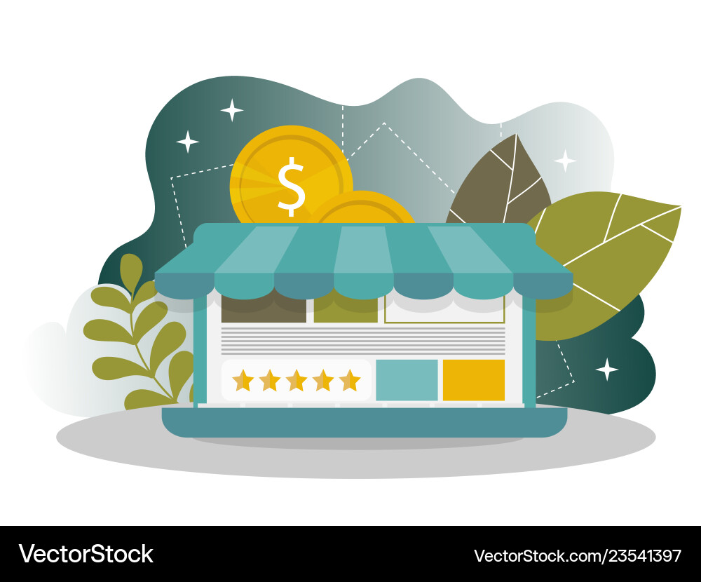 Landing page with computer monitor or display Landing page with computer monitor or display vector image