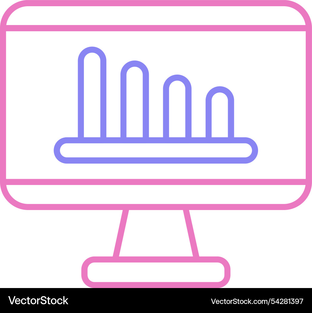 Monitor screen line two colour icon Vector Image