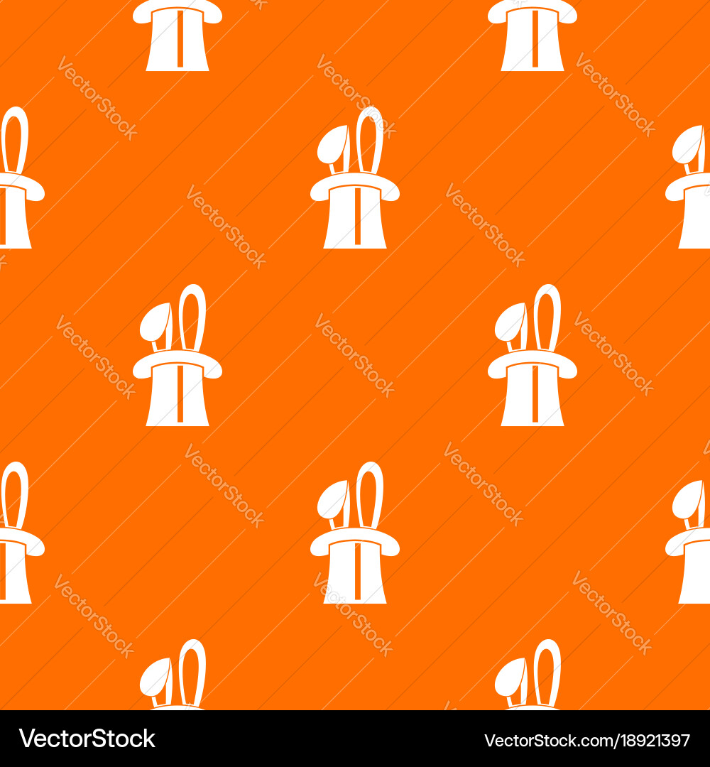 Rabbit appearing from a top magic hat pattern vector image