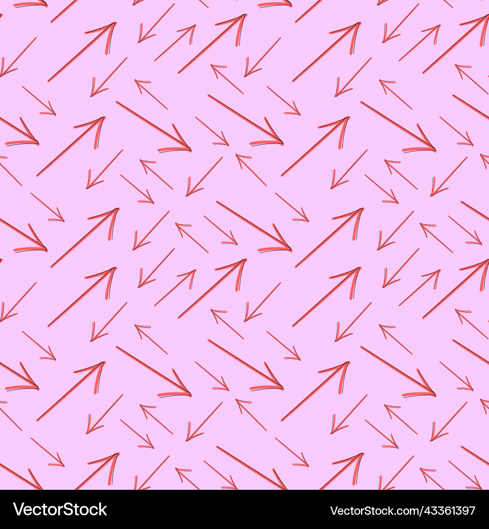 Seamless arrow pattern randomly placed arrows Seamless arrow pattern randomly placed arrows vector image
