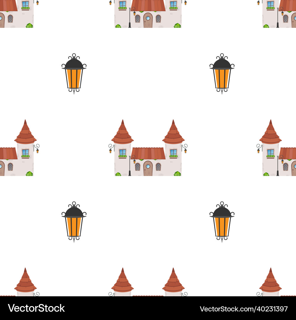 Seamless pattern with castle and towers endless Seamless pattern with castle and towers endless vector image