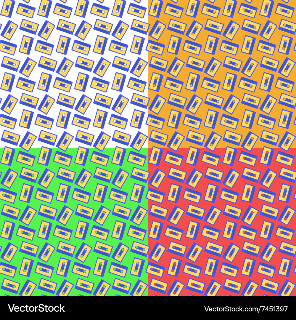 Seamless pattern with retro audio cassettes Vector Image