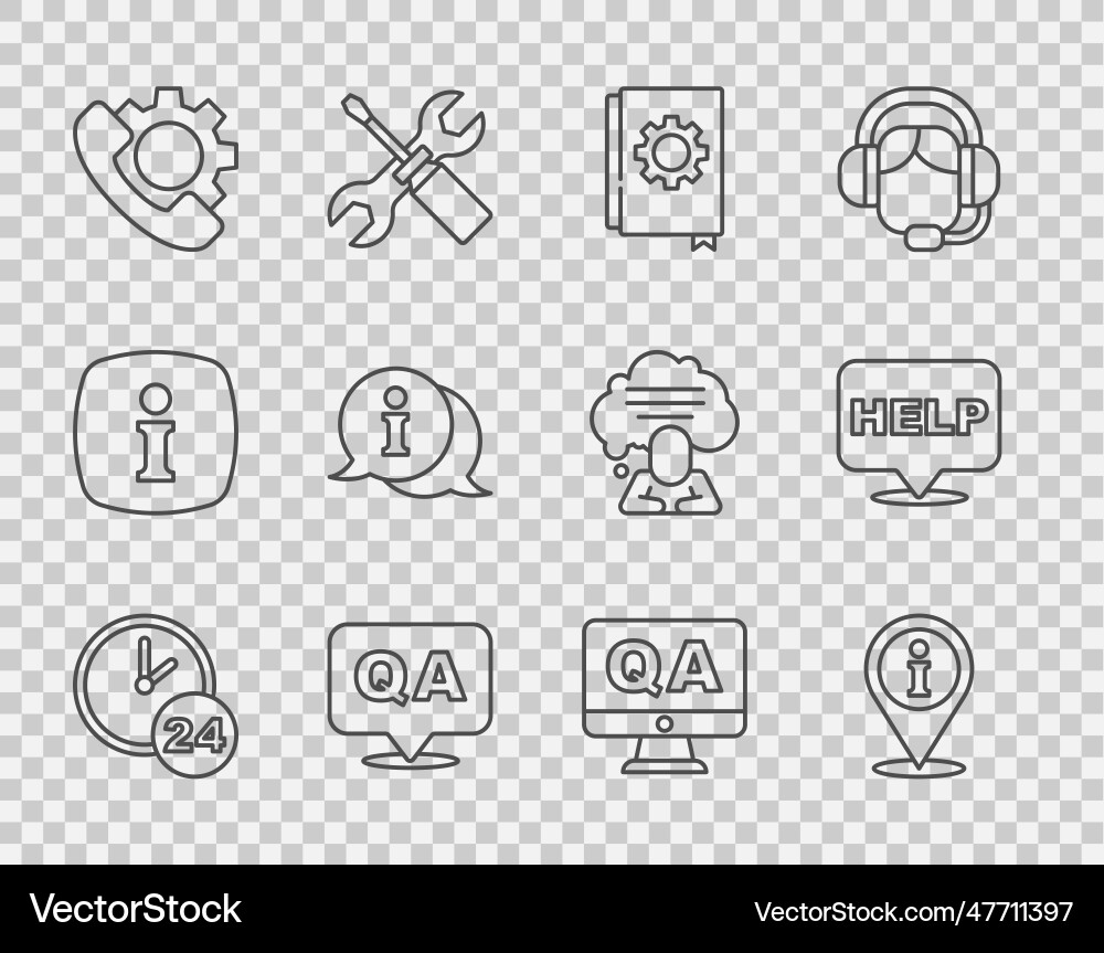 Set line clock 24 hours location with information Set line clock 24 hours location with information vector image