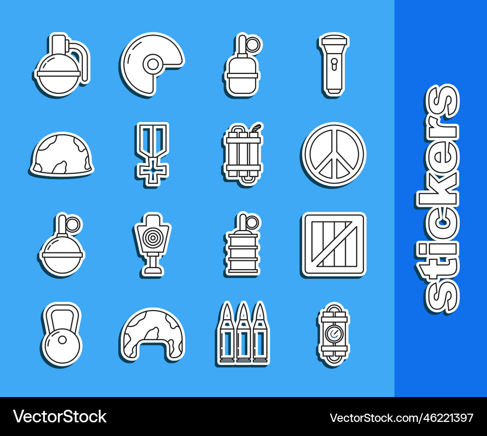 Set line detonate dynamite bomb stick and timer Set line detonate dynamite bomb stick and timer vector image