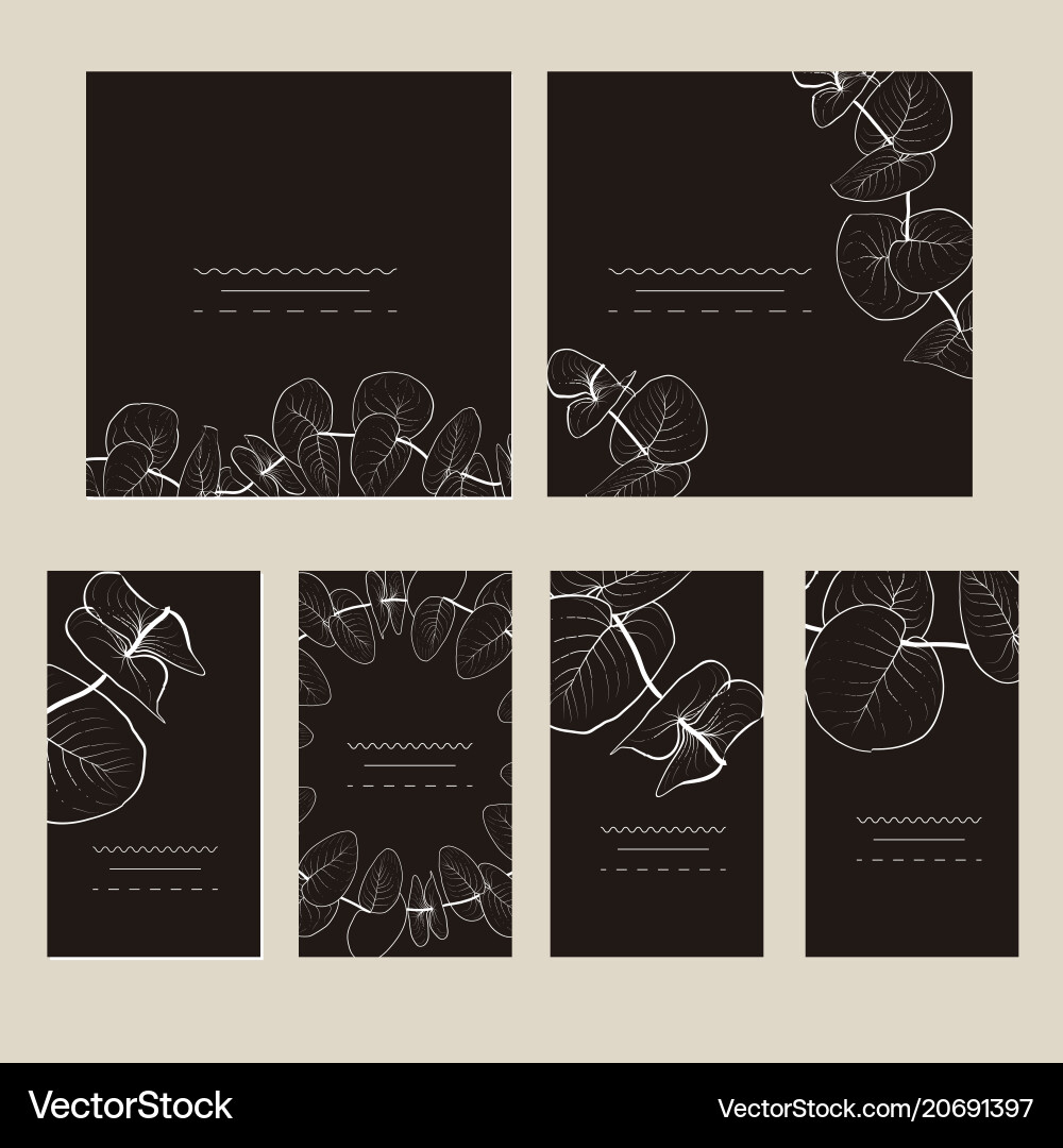 Set of artistic creative universal cards Set of artistic creative universal cards vector image