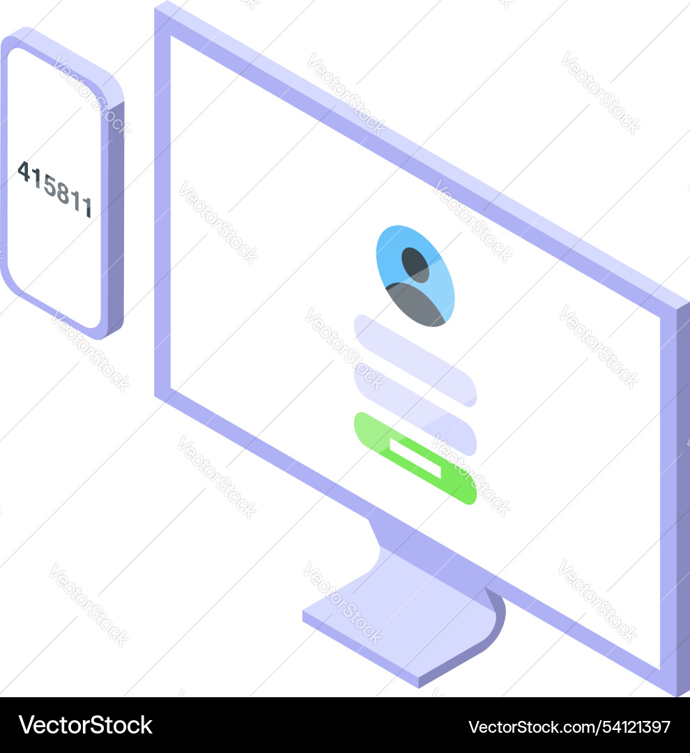 Two factor authentication via smartphone Two factor authentication via smartphone vector image