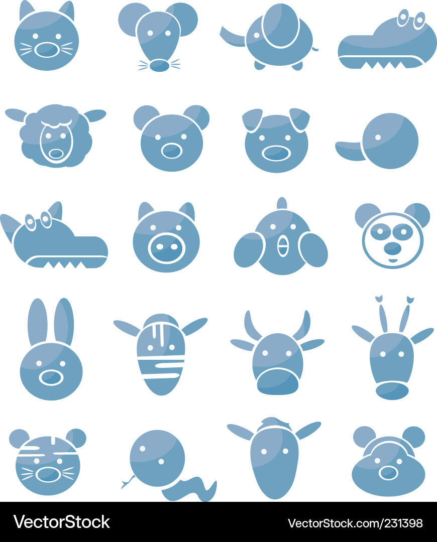 Animal Icon Set Royalty Free Vector Image - VectorStock