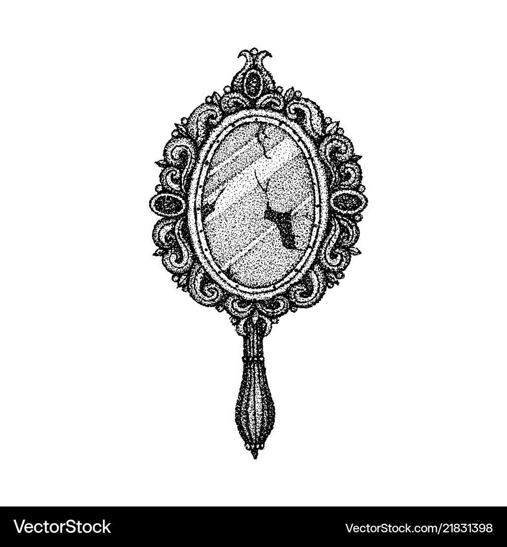 Antique Dotwork Mirror – Royalty-Free Vector | VectorStock, image size:1000x1080