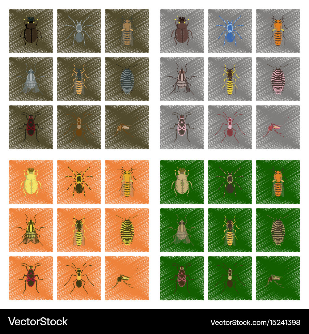 Assembly flat shading style insect Vector Image