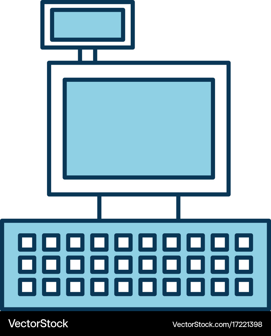 Cash register machine keypad display vector image