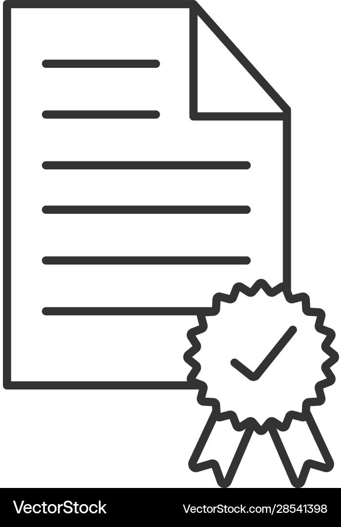 Certificate linear icon Certificate linear icon Vector Image