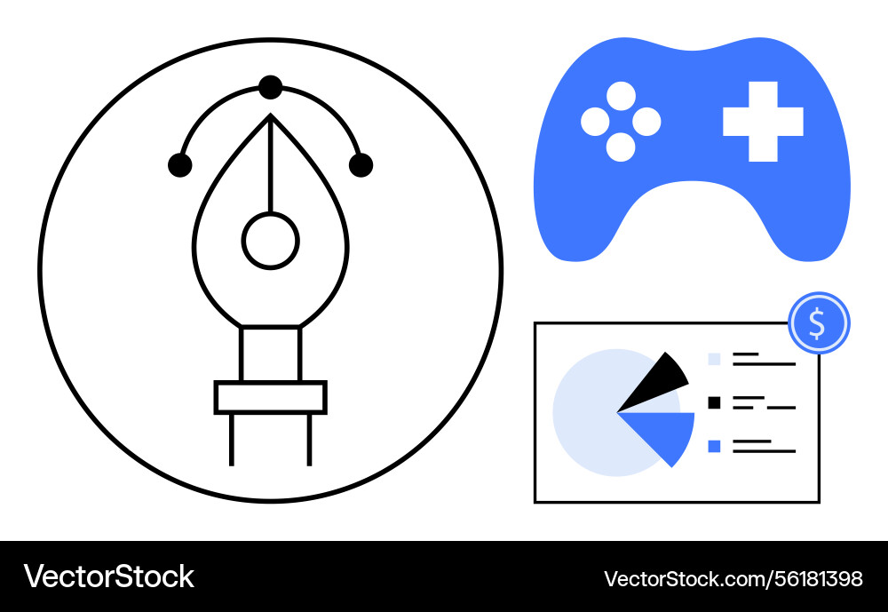 Digital design gaming and data analytics vector image