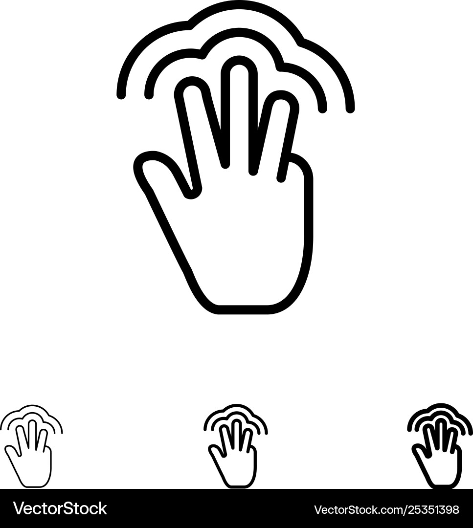 Fingers gestures hand interface multiple touch Vector Image