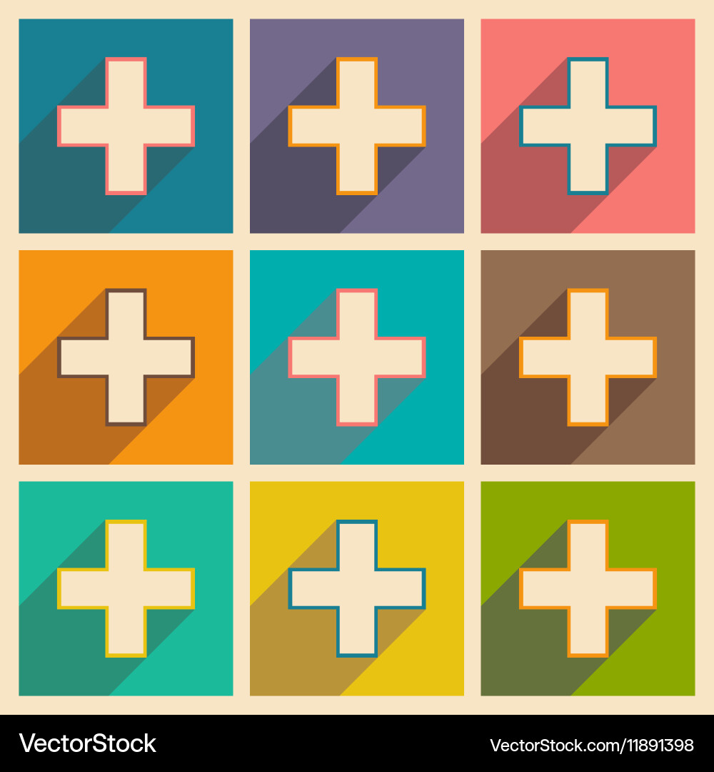 Flat with shadow concept and mobile application vector image