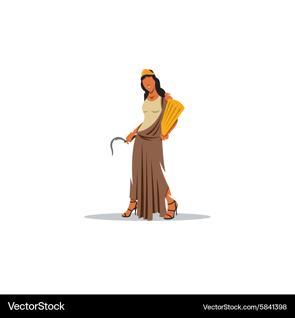 Greek Goddess Demeter Harvest Icon Royalty Free Vector Image