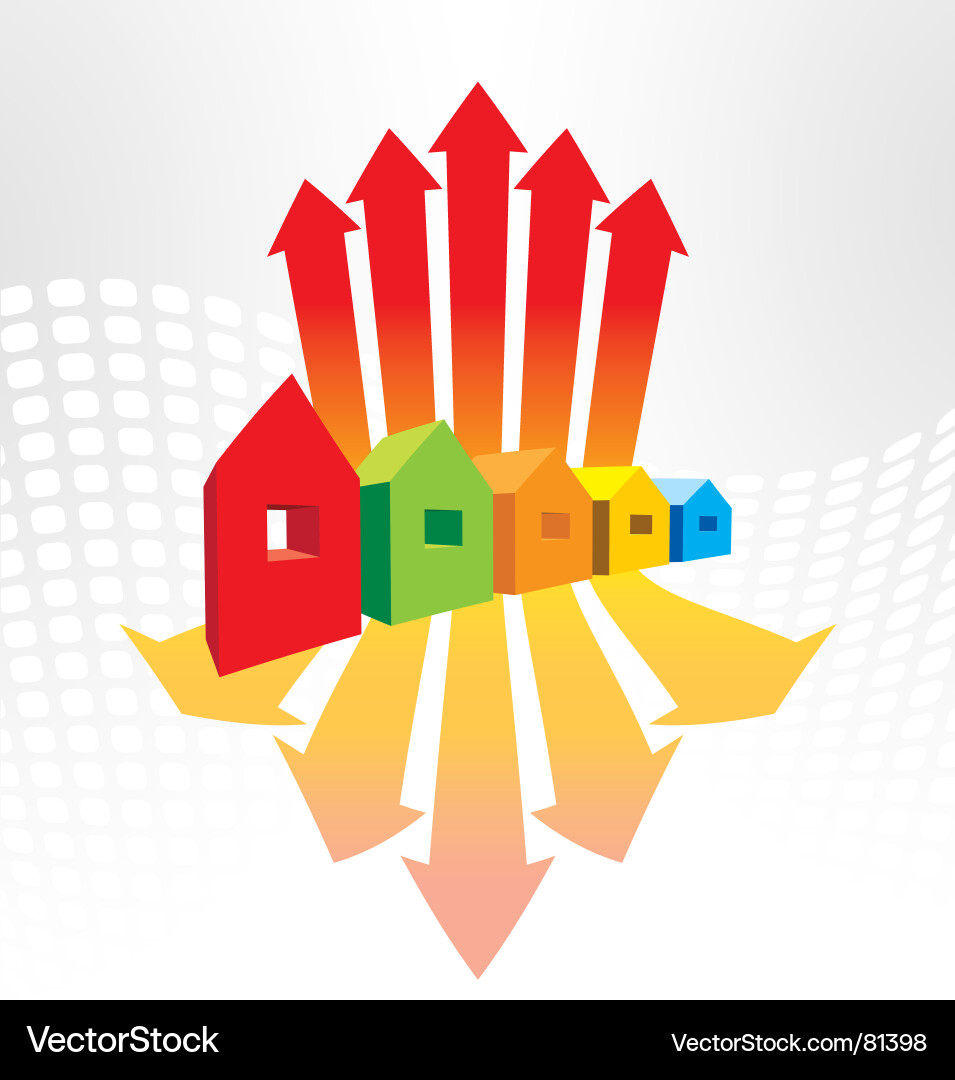 Houses and arrows Vector Image