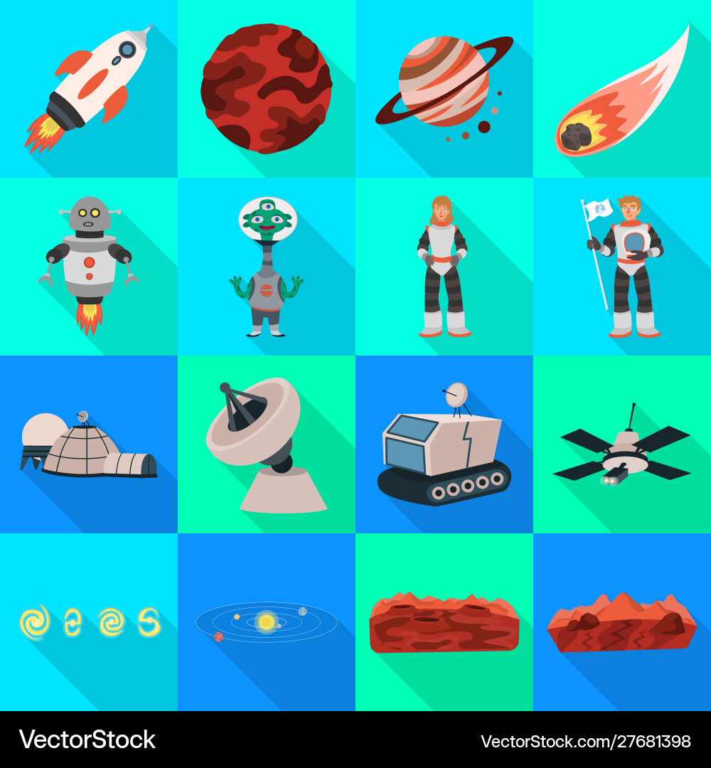 Isolated object science and cosmic symbol set Isolated object science and cosmic symbol set vector image