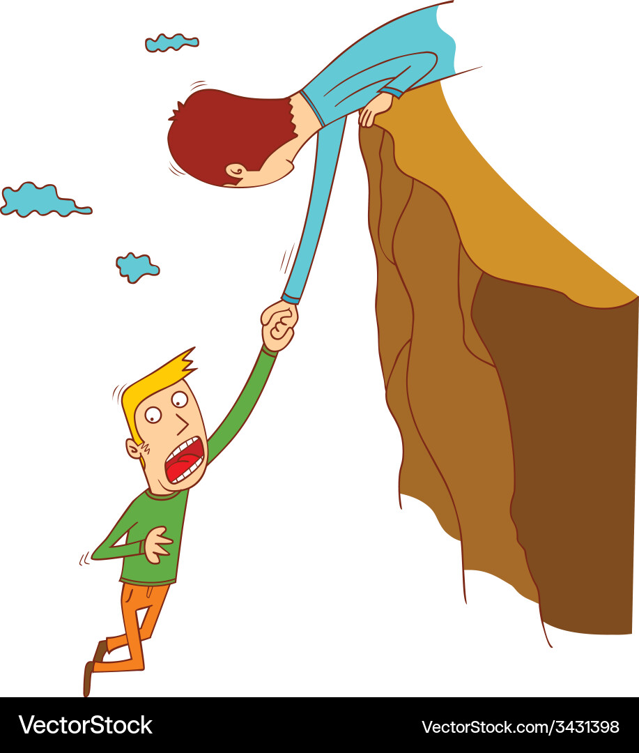 Man Falling from Cliff Vector Image