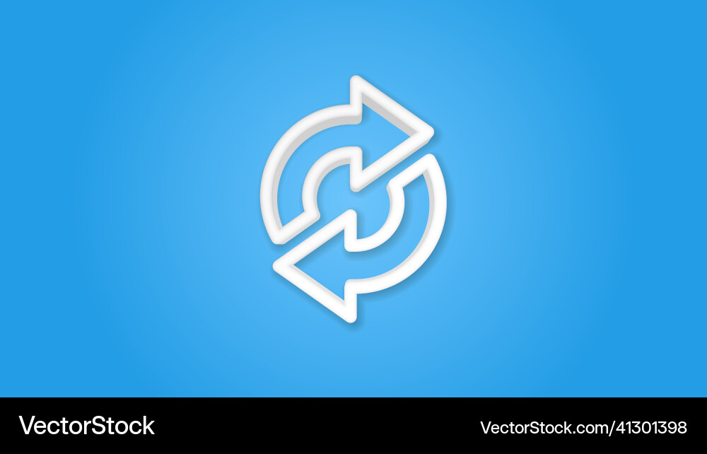 Refresh arrows sync exchange 3d realistic line vector image