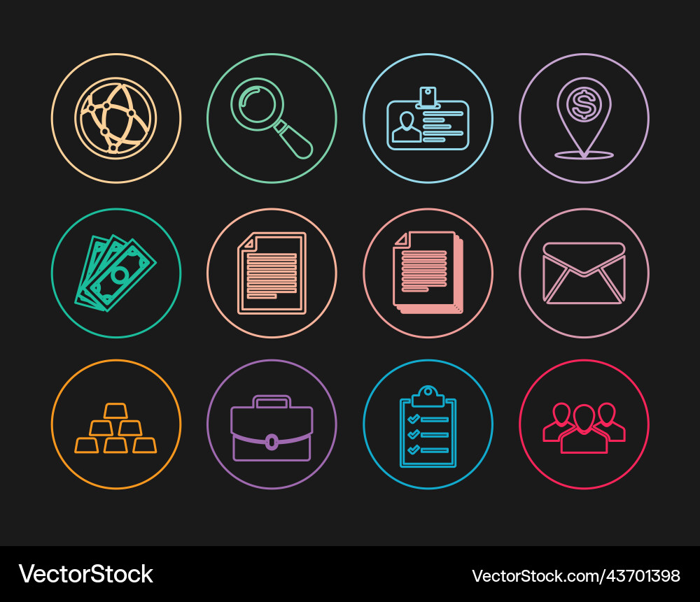 Set line users group envelope identification Set line users group envelope identification vector image