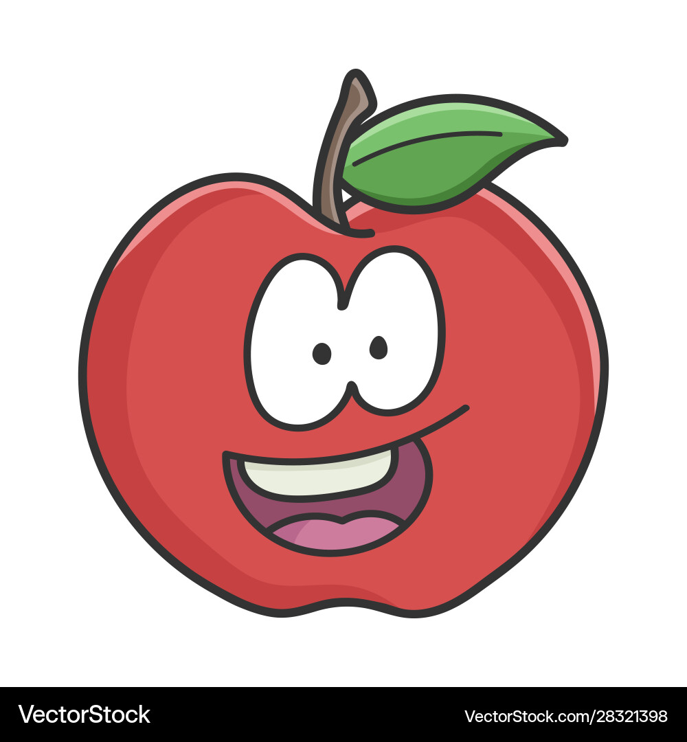 Smiling Red Apple Cartoon vector image