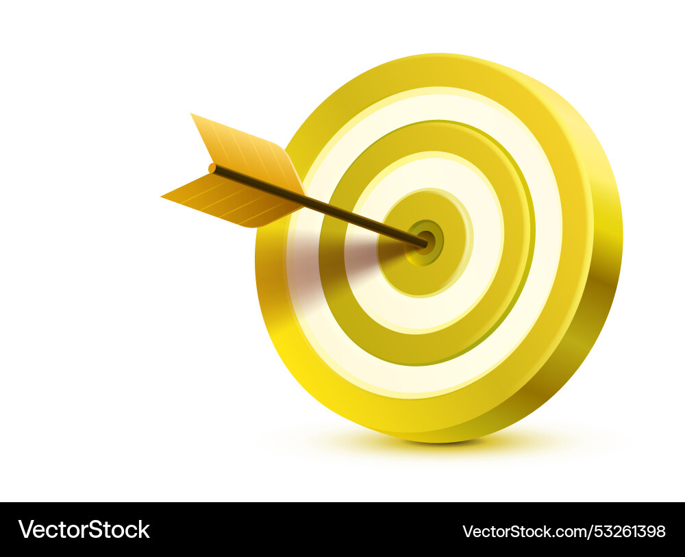 Target and arrow 3d object on white background Target and arrow 3d object on white background vector image