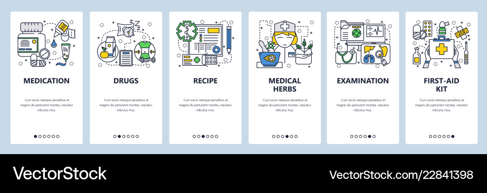 Web site linear art onboarding screens vector image