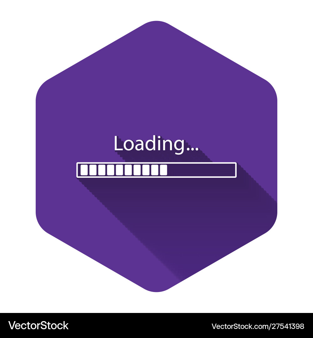 White loading icon isolated with long shadow White loading icon isolated with long shadow vector image