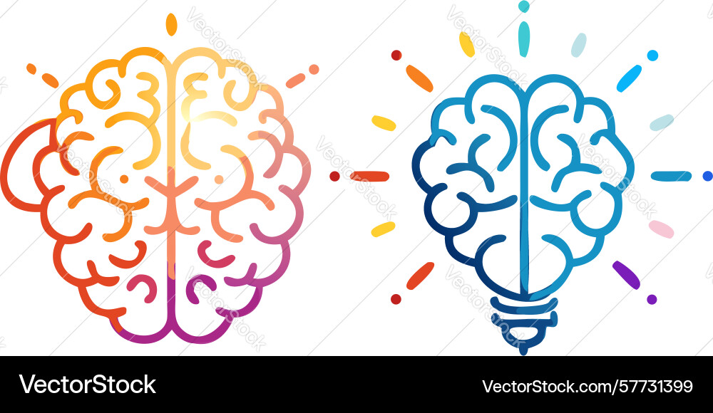 Brainstorming idea intellect creative insight vector image