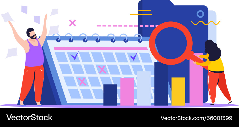 Data analysis schedule background Data analysis schedule background Vector Image