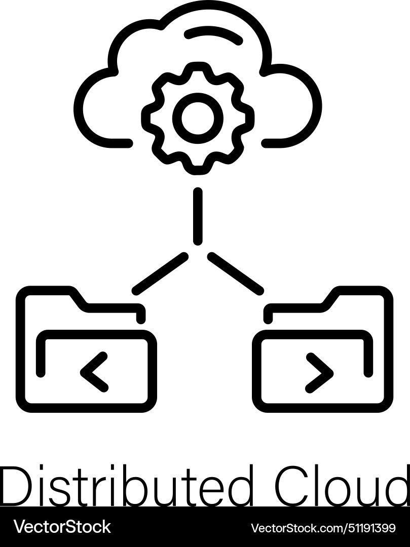 Distributed cloud Royalty Free Vector Image - VectorStock